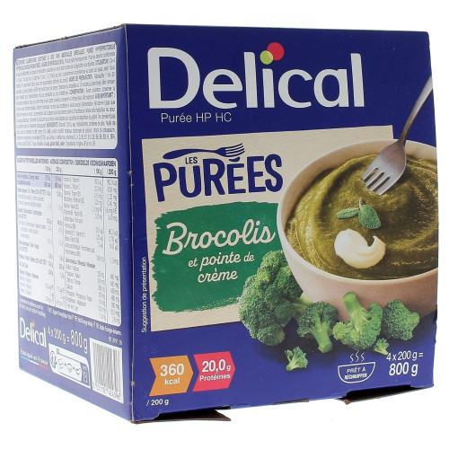 Delical Purée HP HC Brocoli-Crème : 20g protéines/bol, 360 kcal