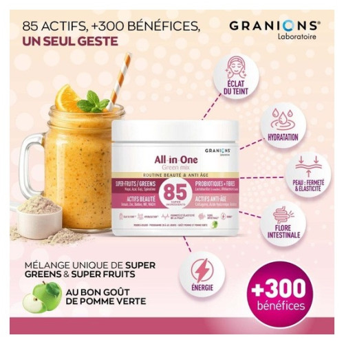 Granions Green Mix Beauté : 85 ingrédients pour éclat & anti-âge