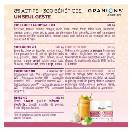 Granions Green Mix Beauté : 85 ingrédients pour éclat & anti-âge