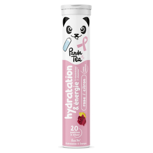 PANDA TEA Pastille Énergétique Rose Citron - Hydratation & Vitalité