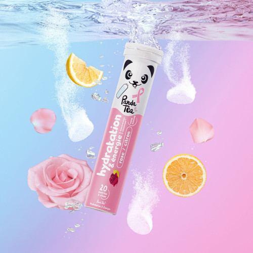 PANDA TEA Pastille Énergétique Rose Citron - Hydratation & Vitalité