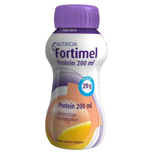 Fortimel Protein 2.4 Pêch-Mang : Boisson hyperprotéinée gourmande