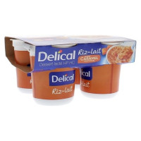 DELICAL Riz au Lait Caramel HPHC - 4 Pots 200g - Hyperprotéiné