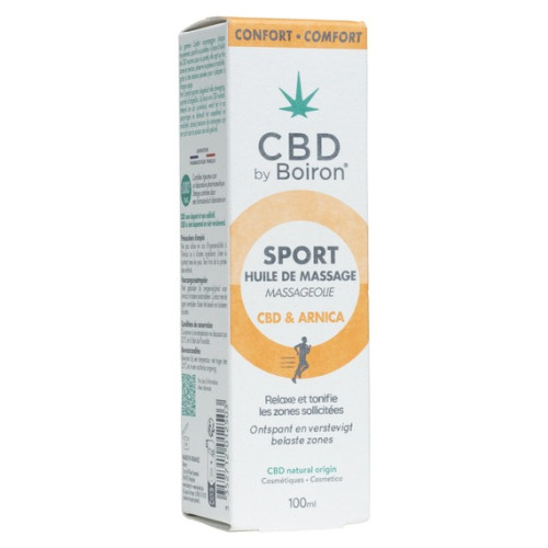 Huile Massage CBD Boiron Sport : Détente Musculaire & Récupération