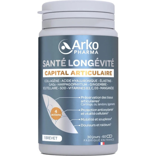 Arkopharma Longévité : Complément Articulaire - 60 Gélules Efficaces