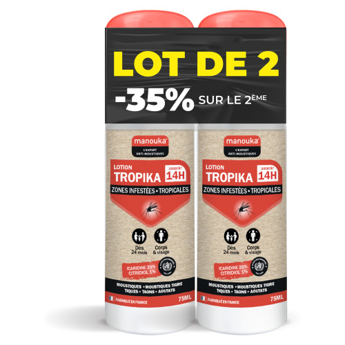 MANOUKA Lotien Tropika : Anti-Moustiques 11h - 2x75ml