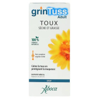 Sirop Grintuss Adulte ABOCA : Toux sèche/grasse apaisée naturellement