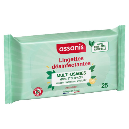 ASSANIS : Lingettes désinfectantes efficaces contre virus & bactéries