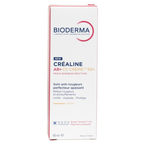 Bioderma Créaline AR+ CC Dorée : SPF50+ Anti-Rougeurs & Hydratation 8h