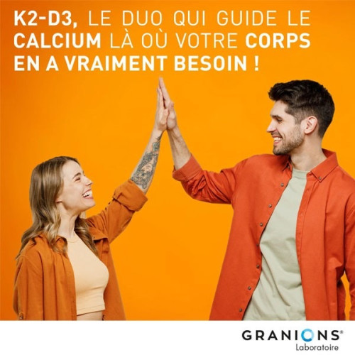 Granions K2-D3 : Soutien Osseux & Immunité - 2000 UI D3 - 60 Comprimés