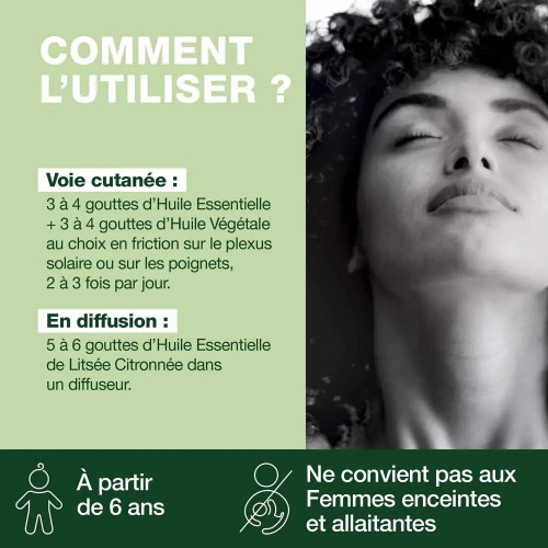 Litsée Citronnée Bio Pranarôm - 10ml - Anti-stress & Pure Naturelle