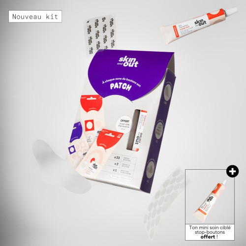 Coffret SKIN&OUT : Patchs Acné Hydrocolloïdes + Mini-Soin Stop-Boutons