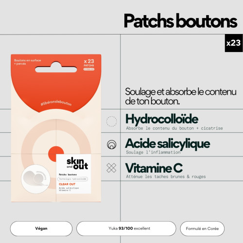 Coffret SKIN&OUT : Patchs Acné Hydrocolloïdes + Mini-Soin Stop-Boutons
