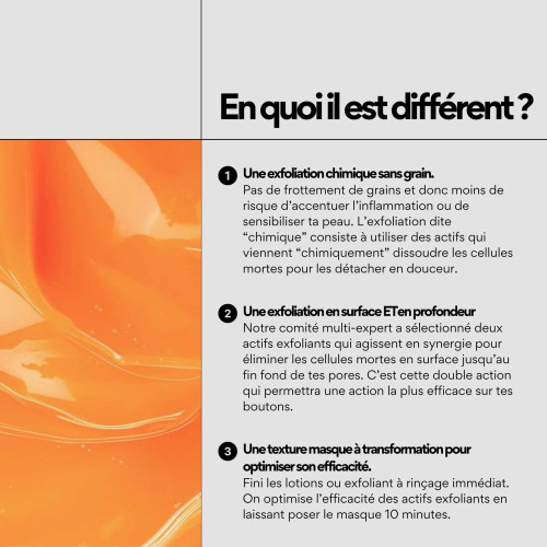 Masque exfoliant Peel OUT : Éclat & Pores nets en 10 min