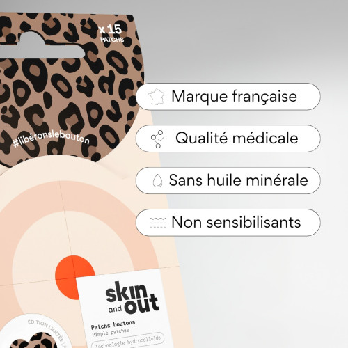 Patch boutons Léopard SKIN&OUT : Cicatrise & absorbe