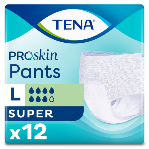 TENA Slip Absorbant ProSkin SUP L - Protection 12h, 2010ml, 12 unités