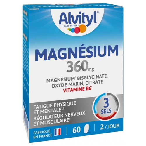Alvityl Magnésium 360mg : Réduit fatigue et soutient muscles/nerfs