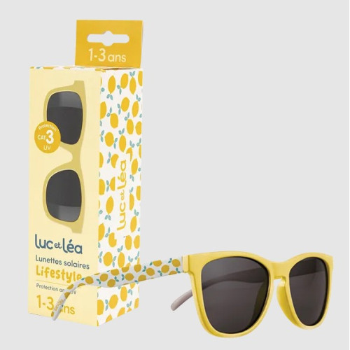 Lunettes sol enfants 1-3 ans LUC ET LEA - Protection UV 100% citron