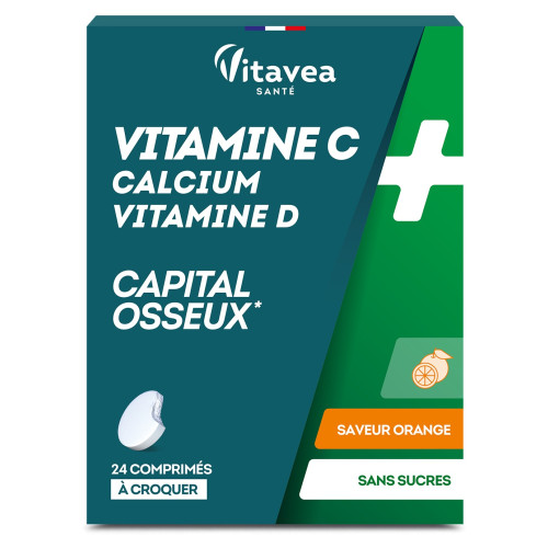 Comprimés Vitavea : Vit C+Ca+Vit D pour ossature solide et énergie