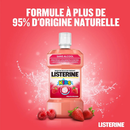 Listerine Kids Bain Bouche Fruits Rouges - Nettoyage 99,9% Bactéries