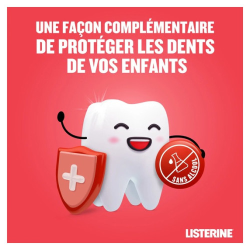 Listerine Kids Bain Bouche Fruits Rouges - Nettoyage 99,9% Bactéries