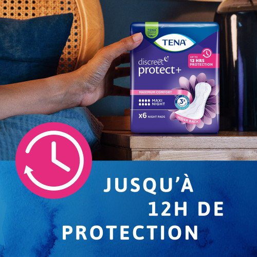 TENA Lady Protège-Nuit Adhésive : 12h anti-fuites, peau sèche