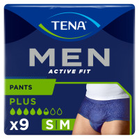 TENA Men Act Fit : Slips urinaires M, protection forte, 9 pièces