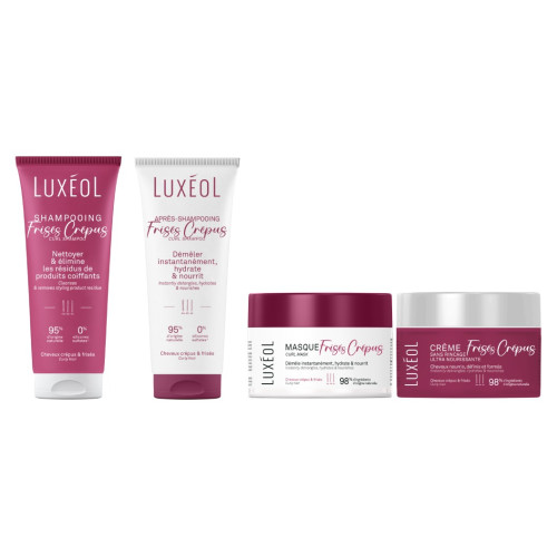 Luxéol Routine Frisés/Crépus : 4 Soins pour Cheveux Bouclés & Sains