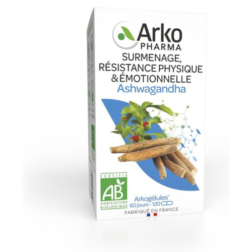 Ashwagandha Bio Arkopharma : 120 Gélules pour équilibre émotionnel