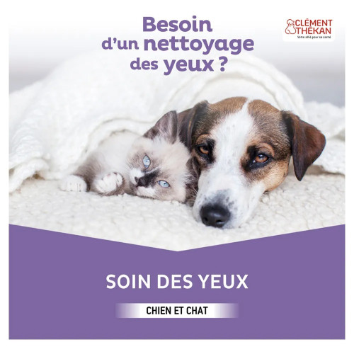 Lotion nettoyante yeux chiens chats - Clément Thékan 125ml