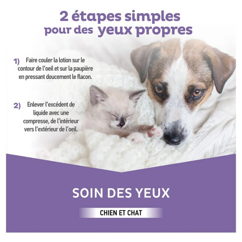 Lotion nettoyante yeux chiens chats - Clément Thékan 125ml