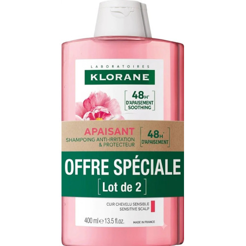 Shampooing Apaisant à la Pivoine 2 x 400 ml