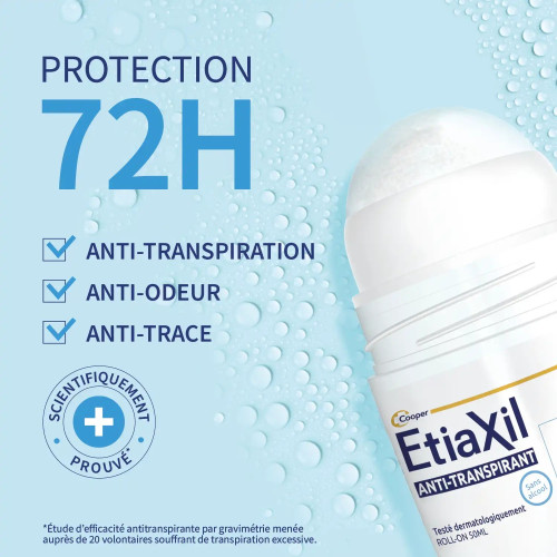 Etiaxil Déo Roll-on 72h : Fraîcheur 3 jours sans trace