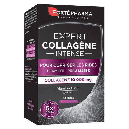 Collagène Intense FORTE PHARMA : 10g peptides pour rides & fermeté