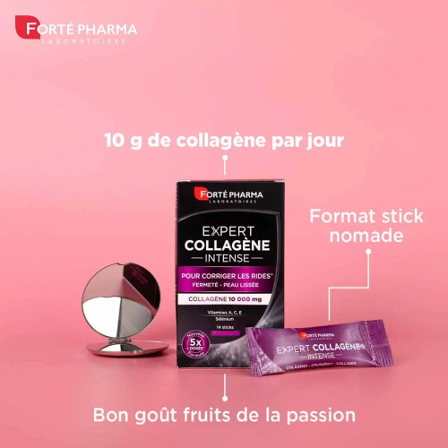 Collagène Intense FORTE PHARMA : 10g peptides pour rides & fermeté