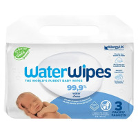 WaterWipes Gilbert : Lingettes 100% douces, 99,9% eau - Lot 3x60