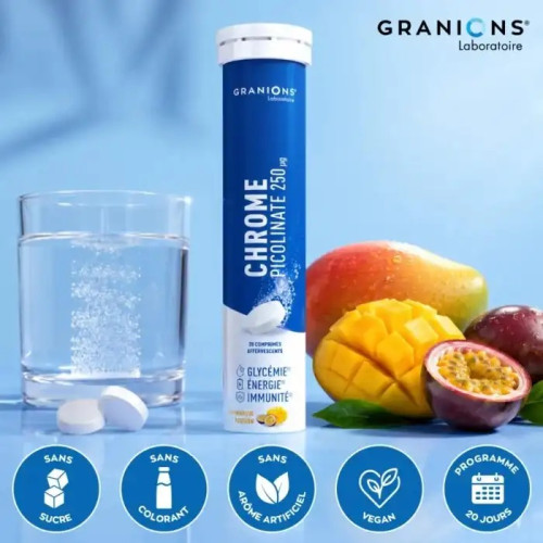 Granions Chrome : Équilibre glycémie & énergie en effervescent