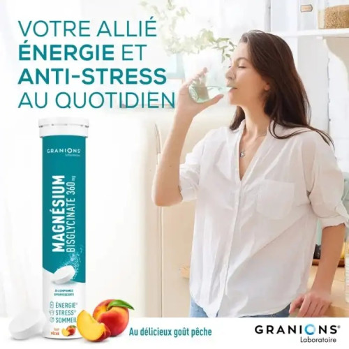 Magnésium Bisglycinate 360mg Granions : Énergie & Réduction Fatigue