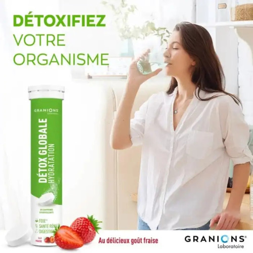 Granions Détox Globale : Cure Détox Effervescente Foie & Reins