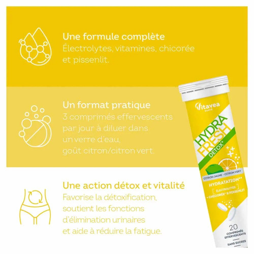 VITAVEA HydraFresh Detox : Comprimés effervescents détox & hydratation
