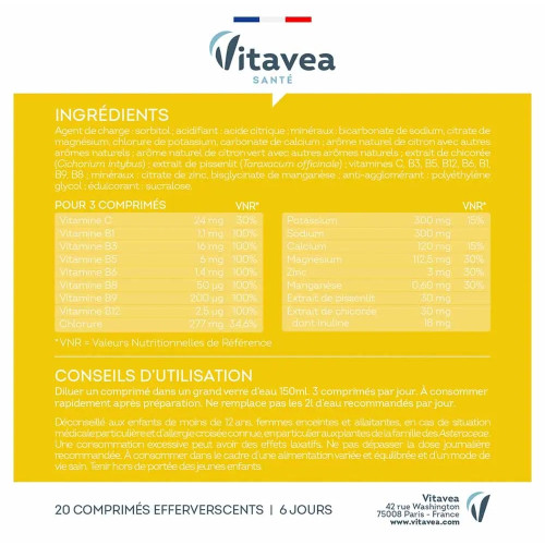 VITAVEA HydraFresh Detox : Comprimés effervescents détox & hydratation