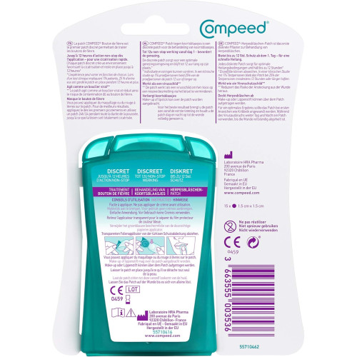Compeed Patch Bouton de Fièvre 15 Patchs - Soulage et Prévient