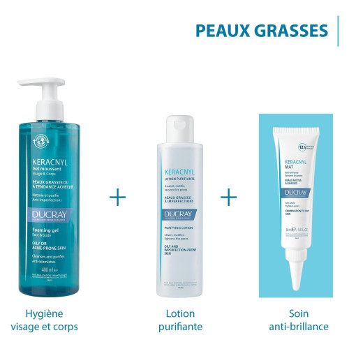 Ducray Keracnyl Crème Mat : Anti-Brillance 12h, Pores Resserés