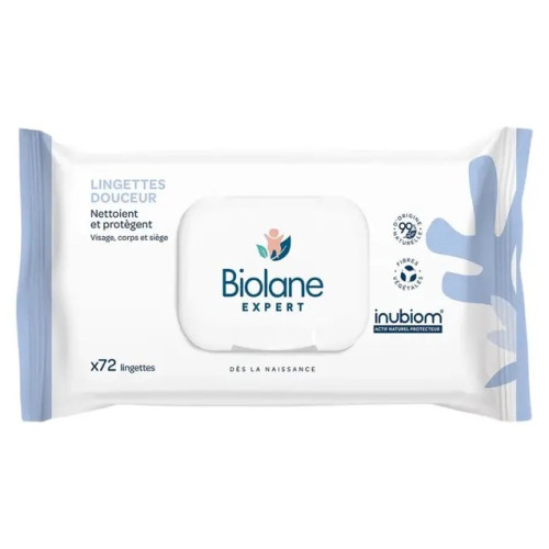 Biolane Expert : Lingettes Douceur Hypoallergéniques - 72 Unités