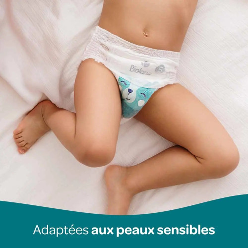 Culottes Biolane : Zéro Fuite 12h, Peaux Sensibles - Taille 4 (8-15kg)