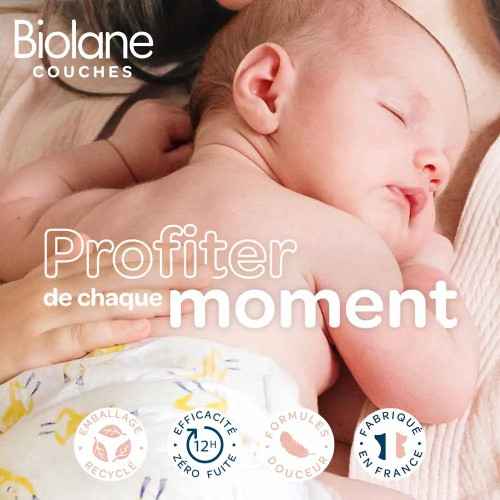 Couches Biolane T5 : 40 couches, peau sensible, 11-25 kg