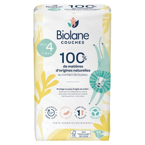 Couches Biolane T5 : 40 couches, peau sensible, 11-25 kg