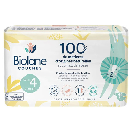 Couches Biolane T5 : 40 couches, peau sensible, 11-25 kg