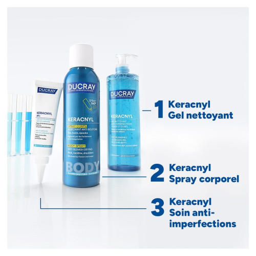 Ducray Keracnyl Spray Corps : Anti-Boutons Asséchant en 2 Jours