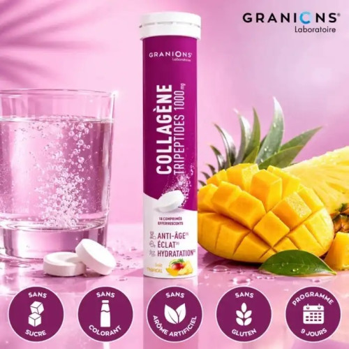 Collagène Granions : 18 comprimés effervescents pour peau et cheveux